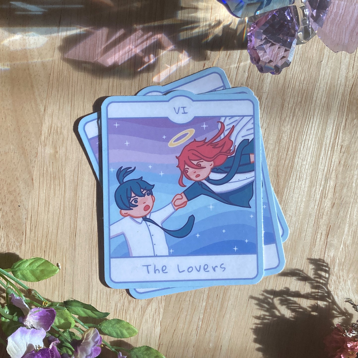 Devil Hunter & Angel Inspired Sticker | Tarot Card The Lovers