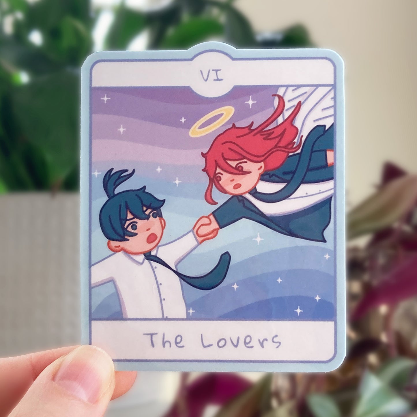 Devil Hunter & Angel Inspired Sticker | Tarot Card The Lovers