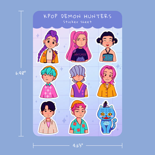 Kpop Demon Hunters Inspired Sticker Sheet