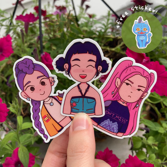 Kpop Demon Hunters HUNTR/X Inspired Stickers | Rumi, Mira, Zoey