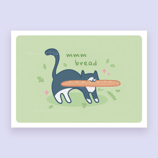 Tuxedo Cat Baguette Art Print